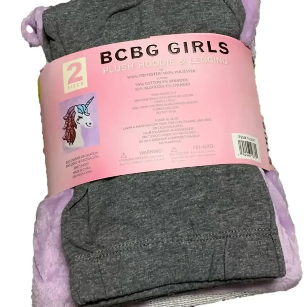 BCBG Girls Hoodie Leggings Set Unicorn Sequin Size Medium NWT